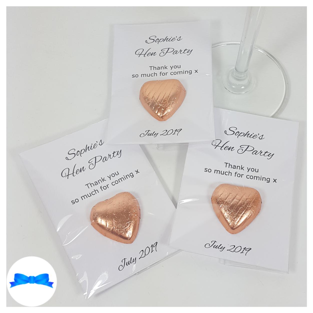Personalised Rose gold Favours