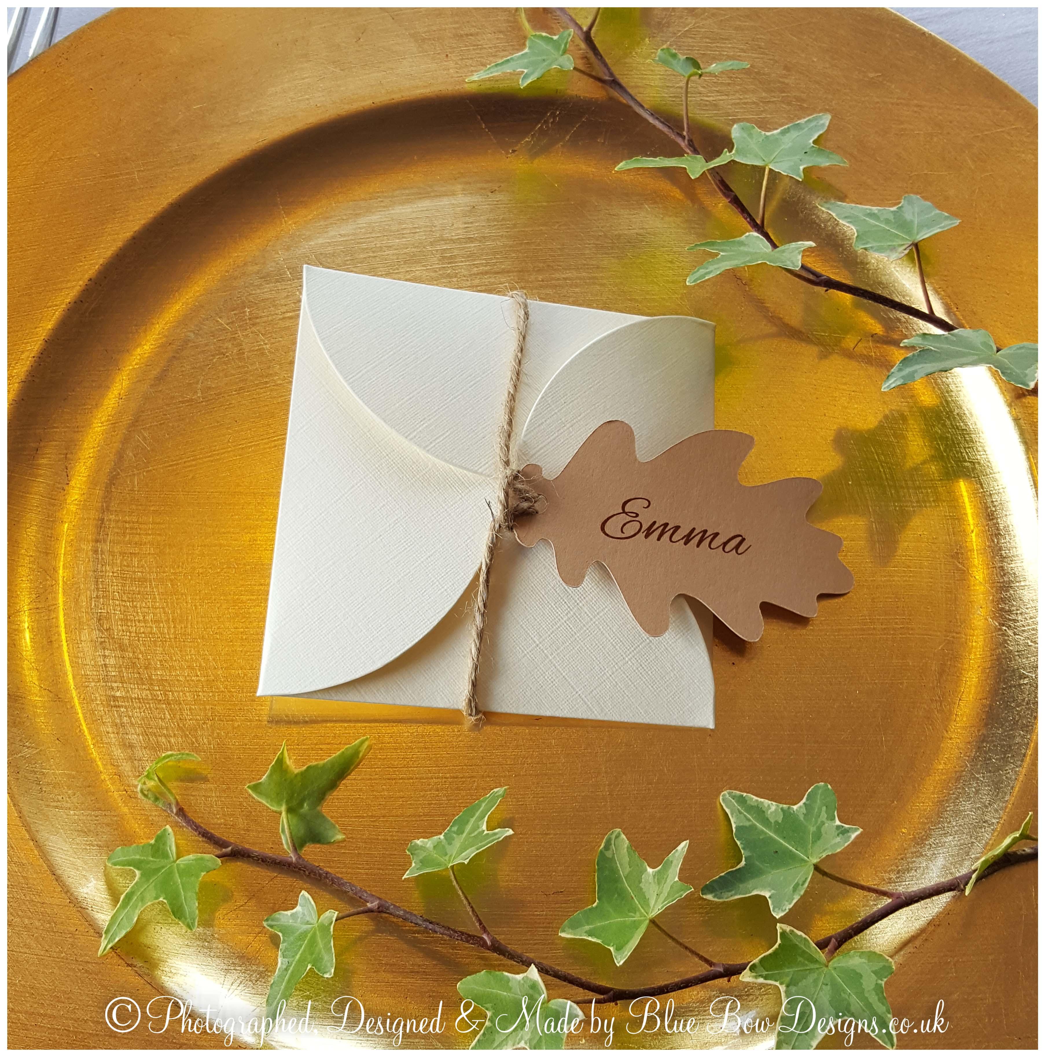 oak leaf tagon petal envelope