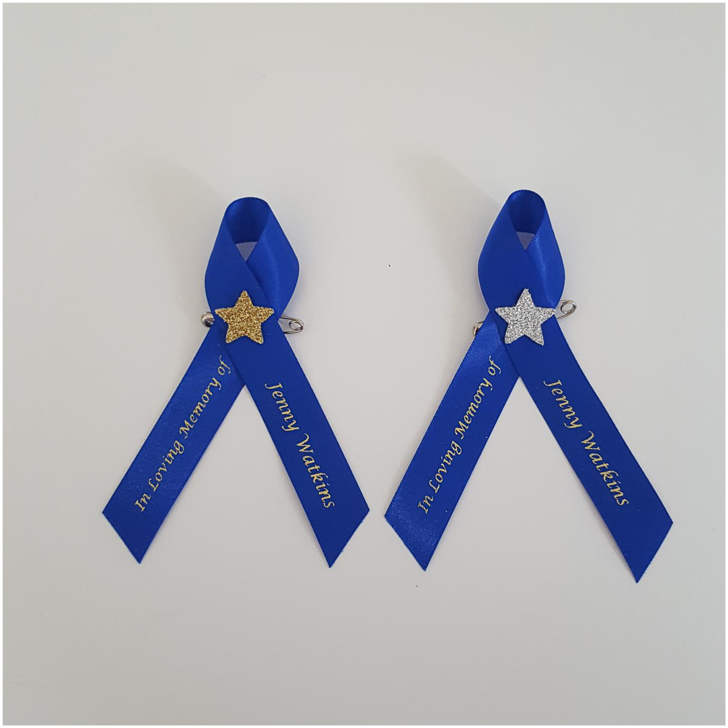 Funeral ribbon with star. Memorial ribbon