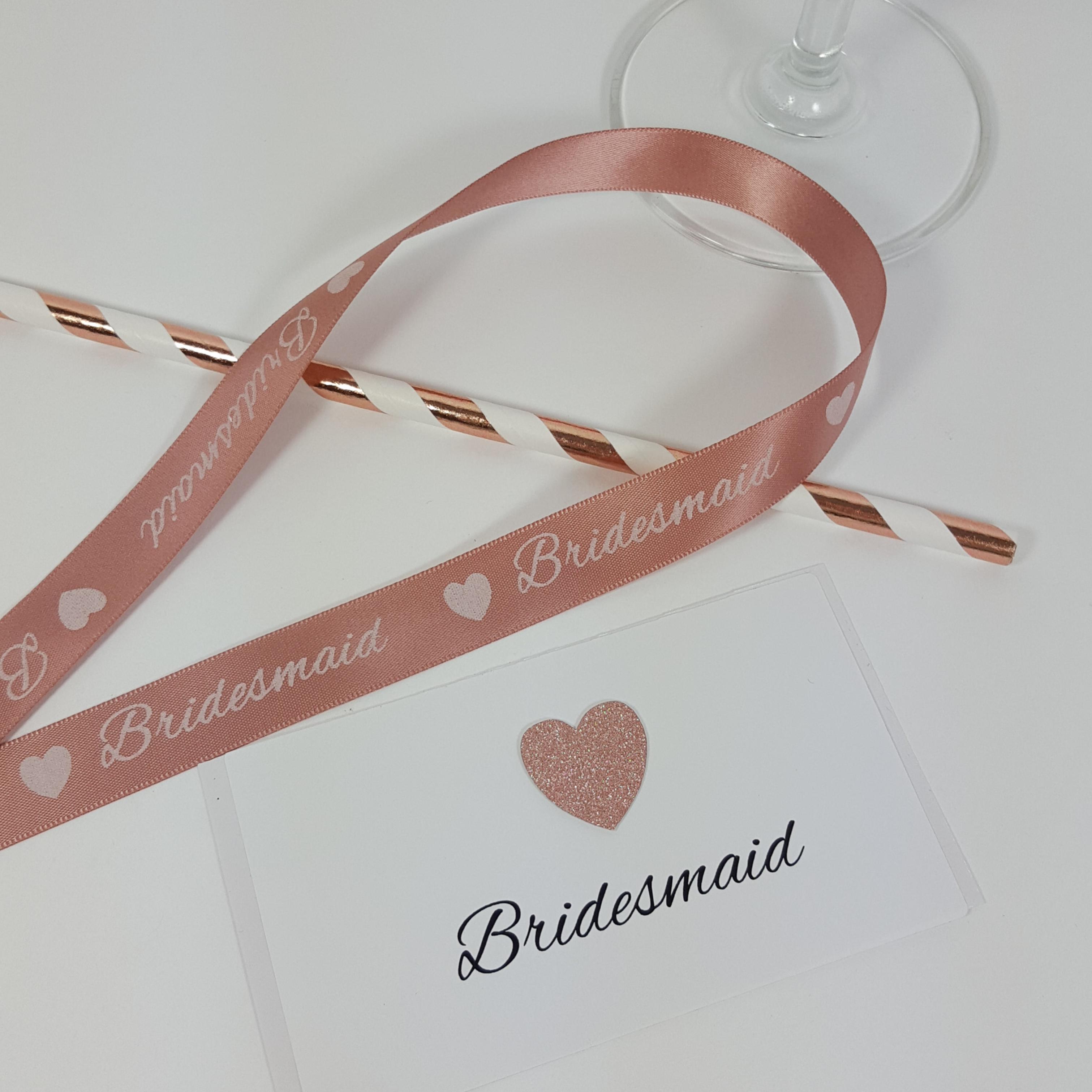 Bridesmaid Straws, labels and ribbons