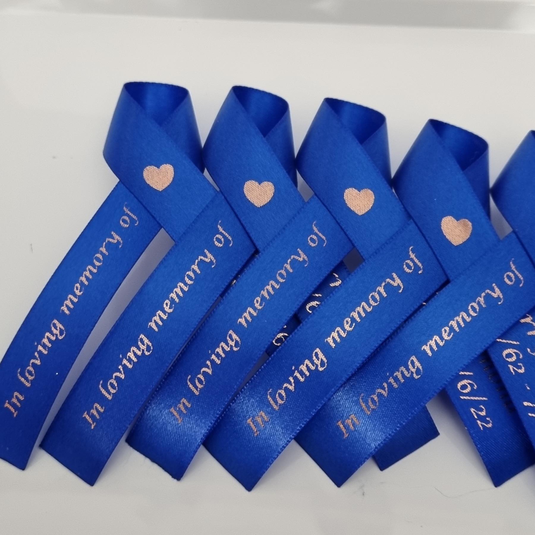 Any Artwork Blue Memorial Ribbons Or Choose Your Colour