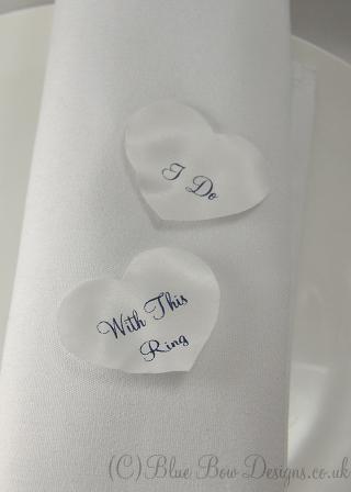 White personalised petals heart shape