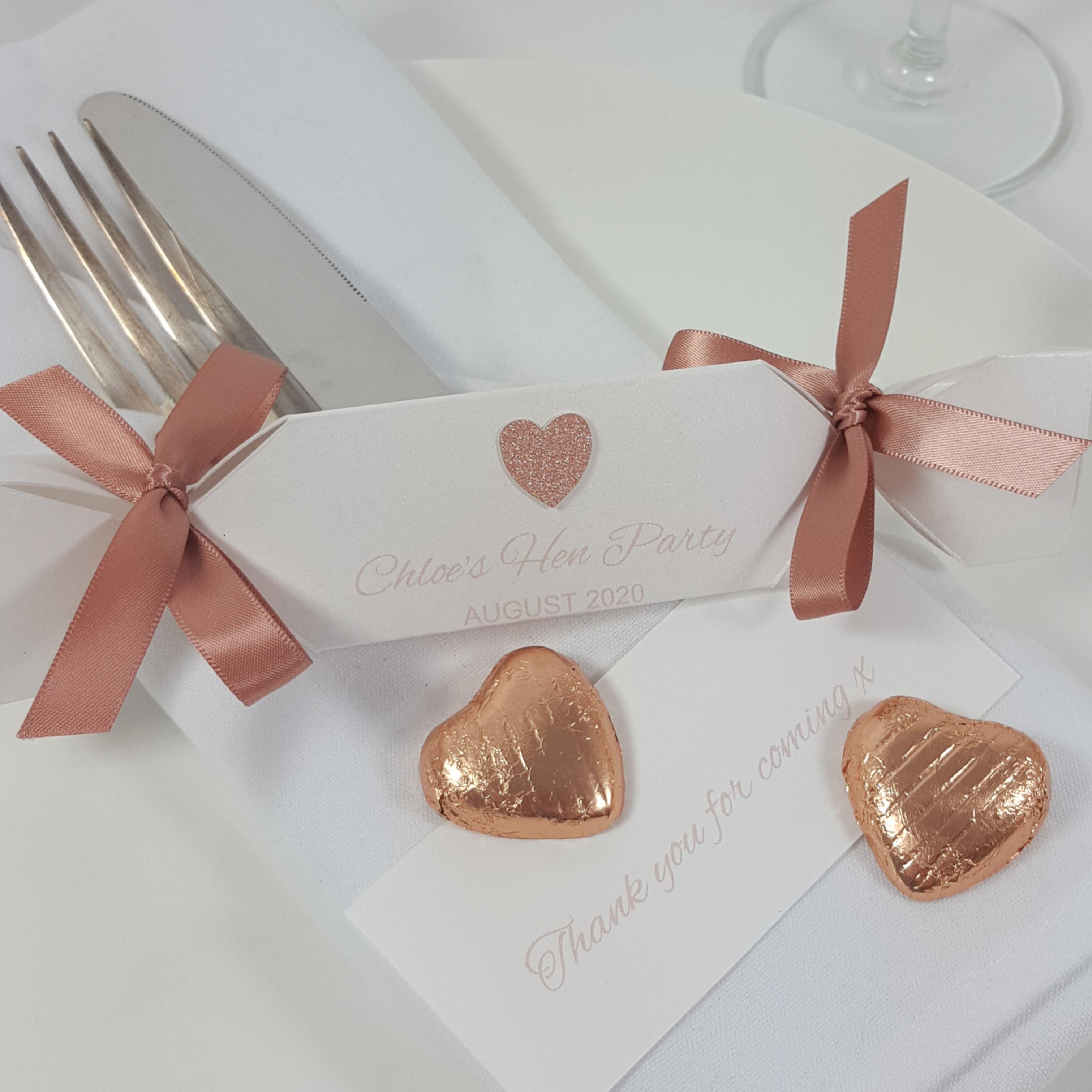 Rose gold hen party favours