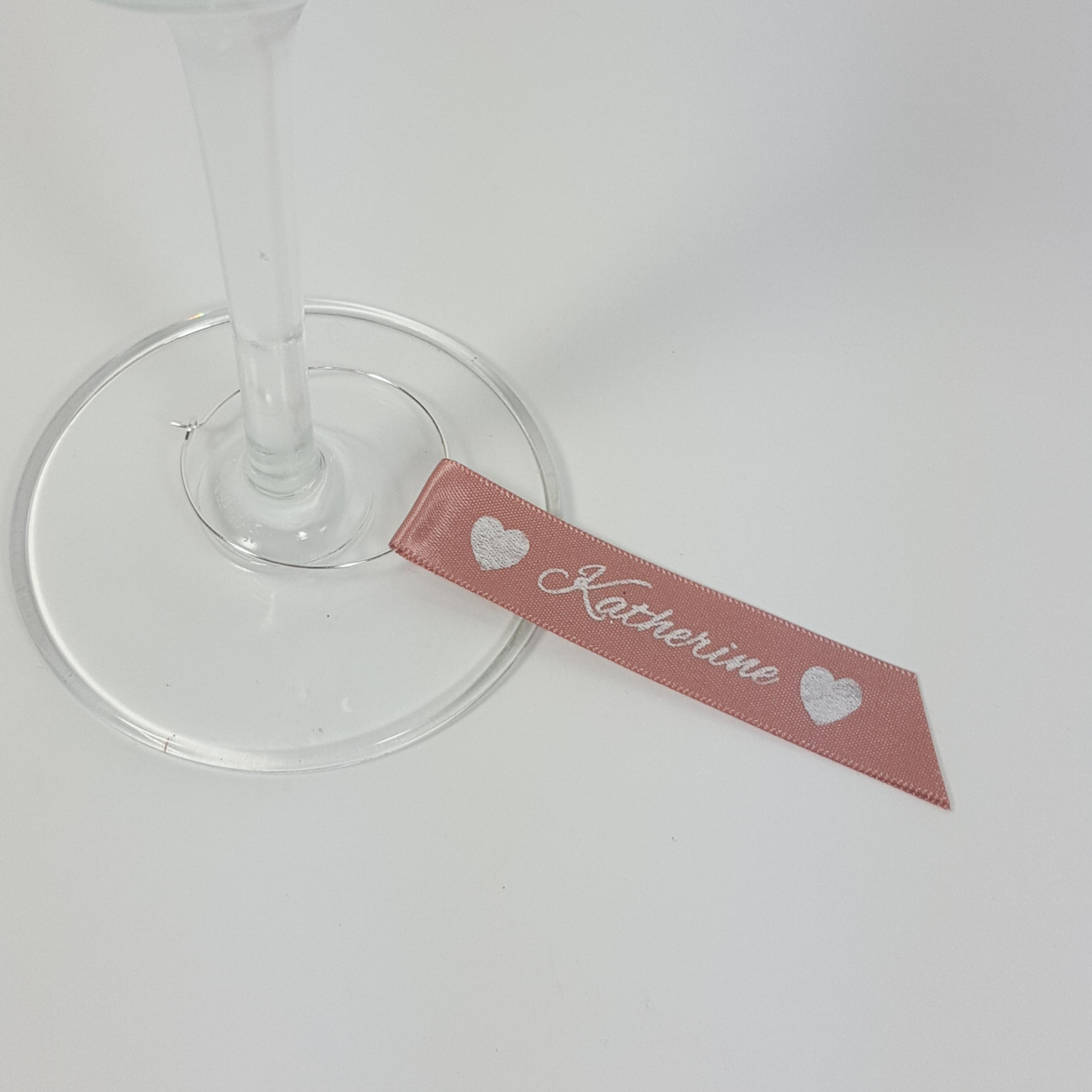 Rose Gold Personalised wine glass charm