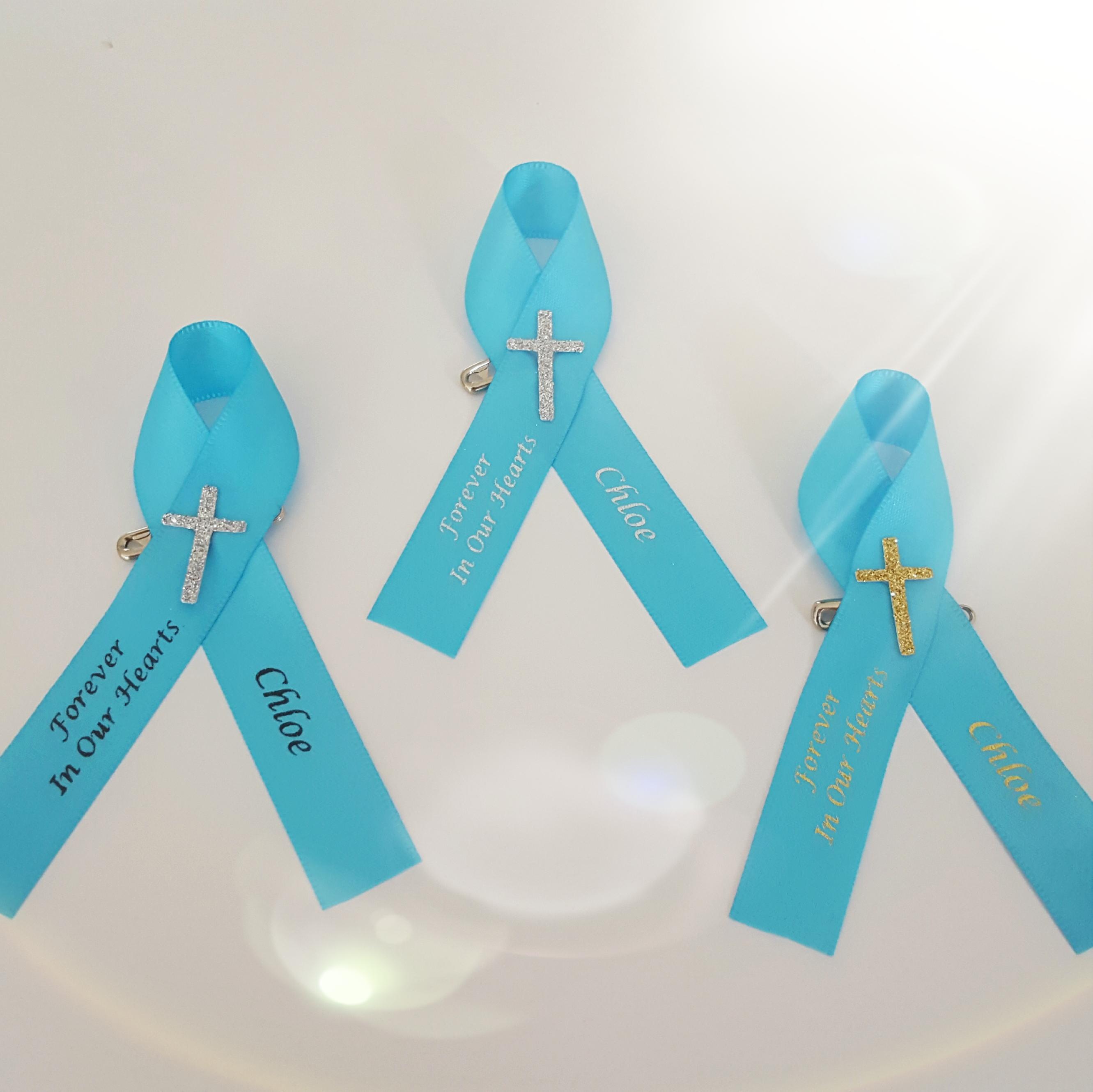 Tropical sea Blue memorial ribbons
