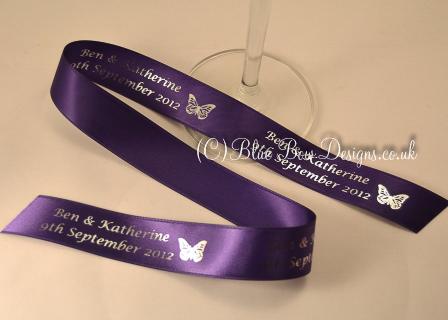 Purple 25 mm personalised ribbon