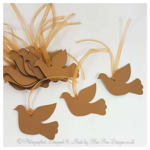 Dove shaped gold tags