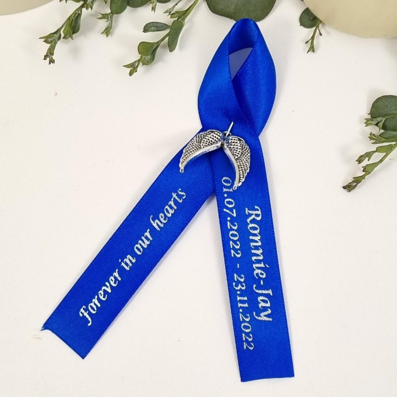 Angel Wings Personalised Ready To Wear Funeral Favours. Custom Hand