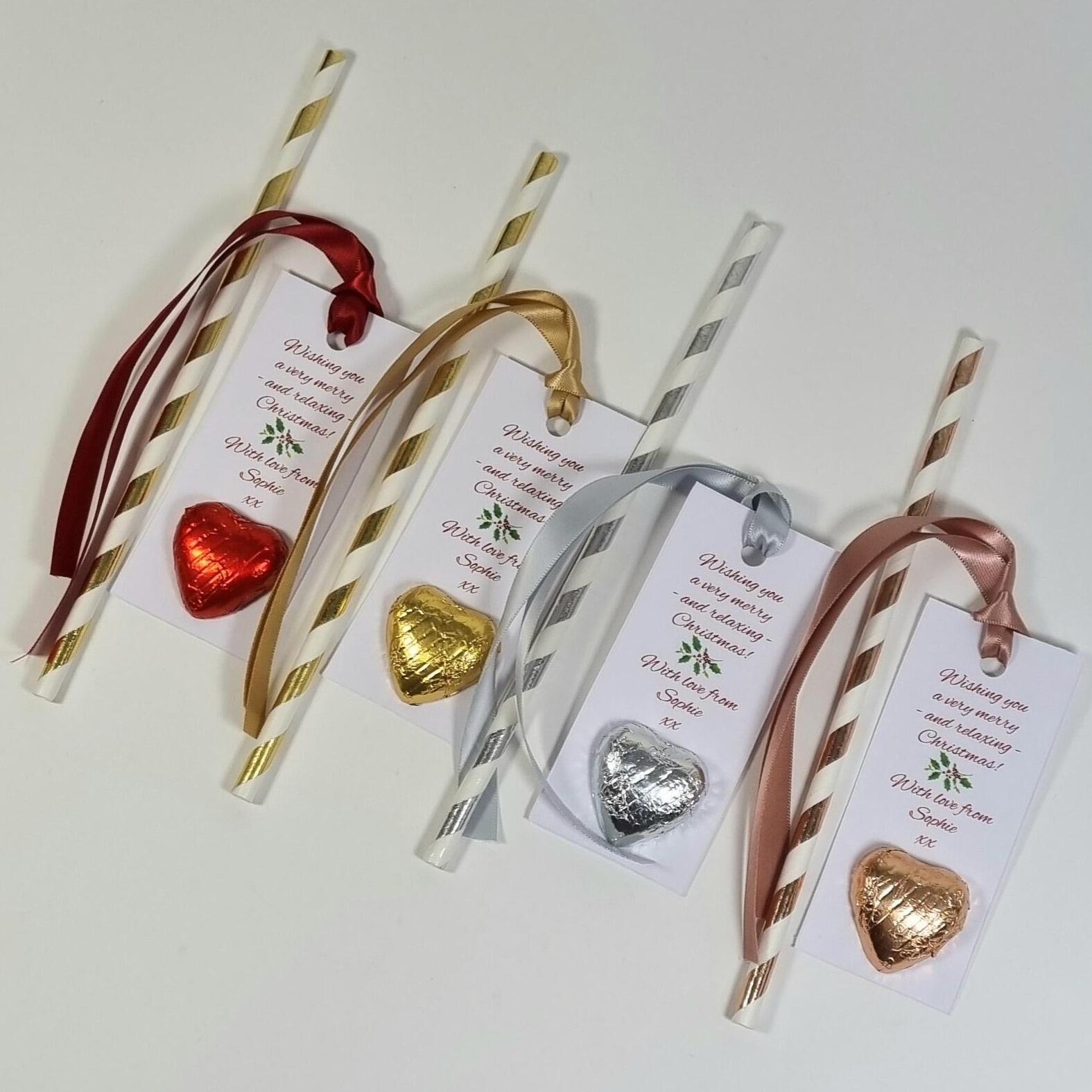 Holly printed tags with your personalised Christmas message