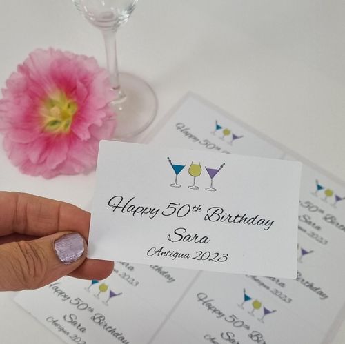 Cocktail party stickers for bottles and bags. Hen party labels