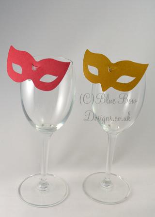 No. 6 Venice red and gold No.5 paris wine glass place cards