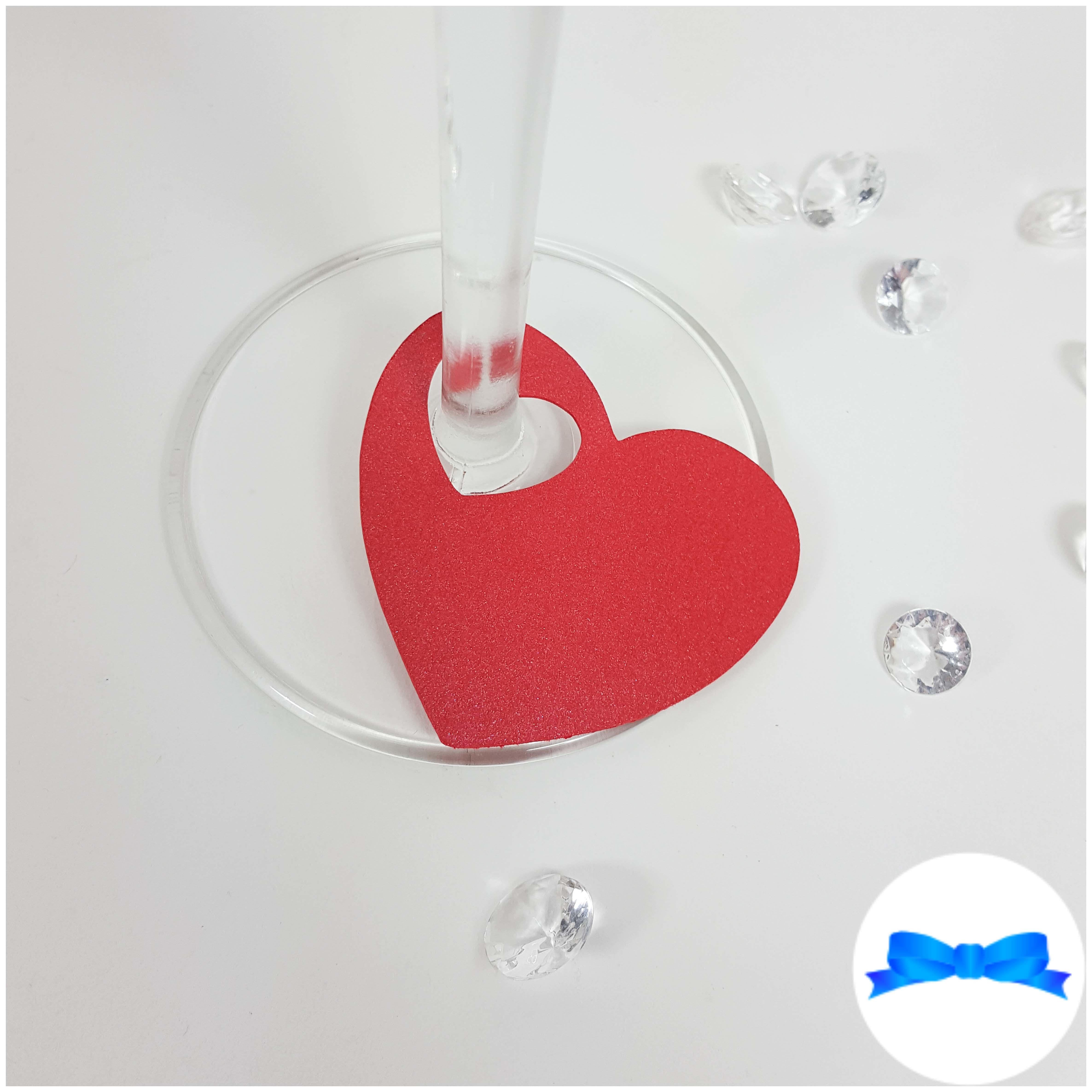 Red Heart wine glass card