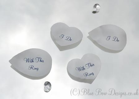 White personalised petals heart shape