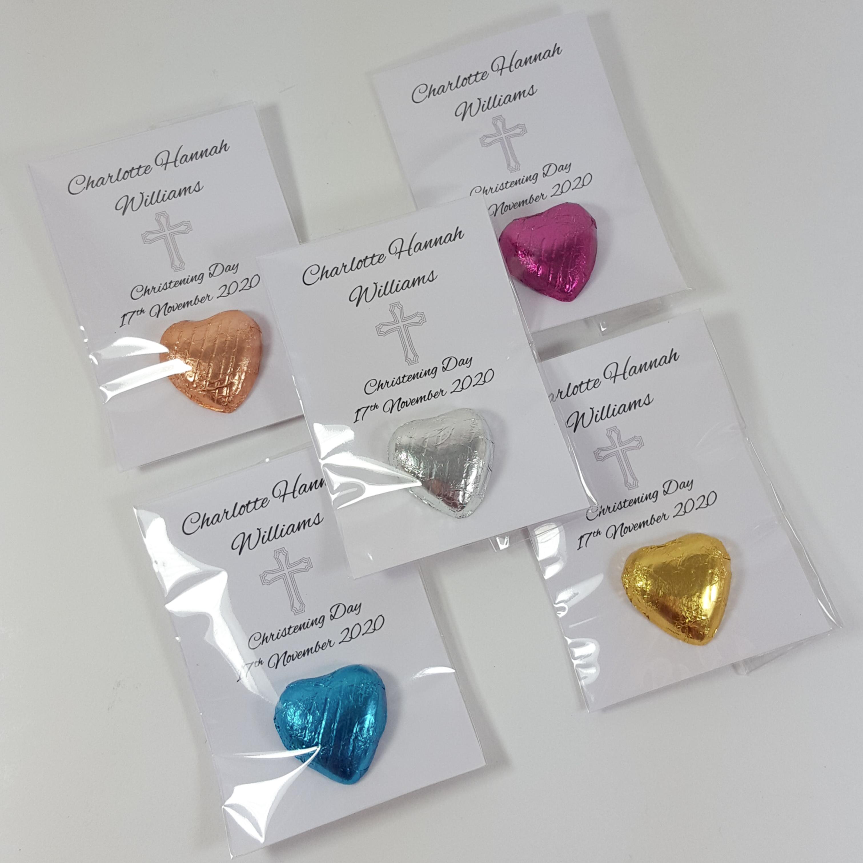 Choc Heart Personalised Favours Hen Party/Wedding/Anniversary/Christening 