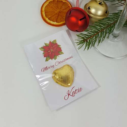 Poinsettia Place card favour