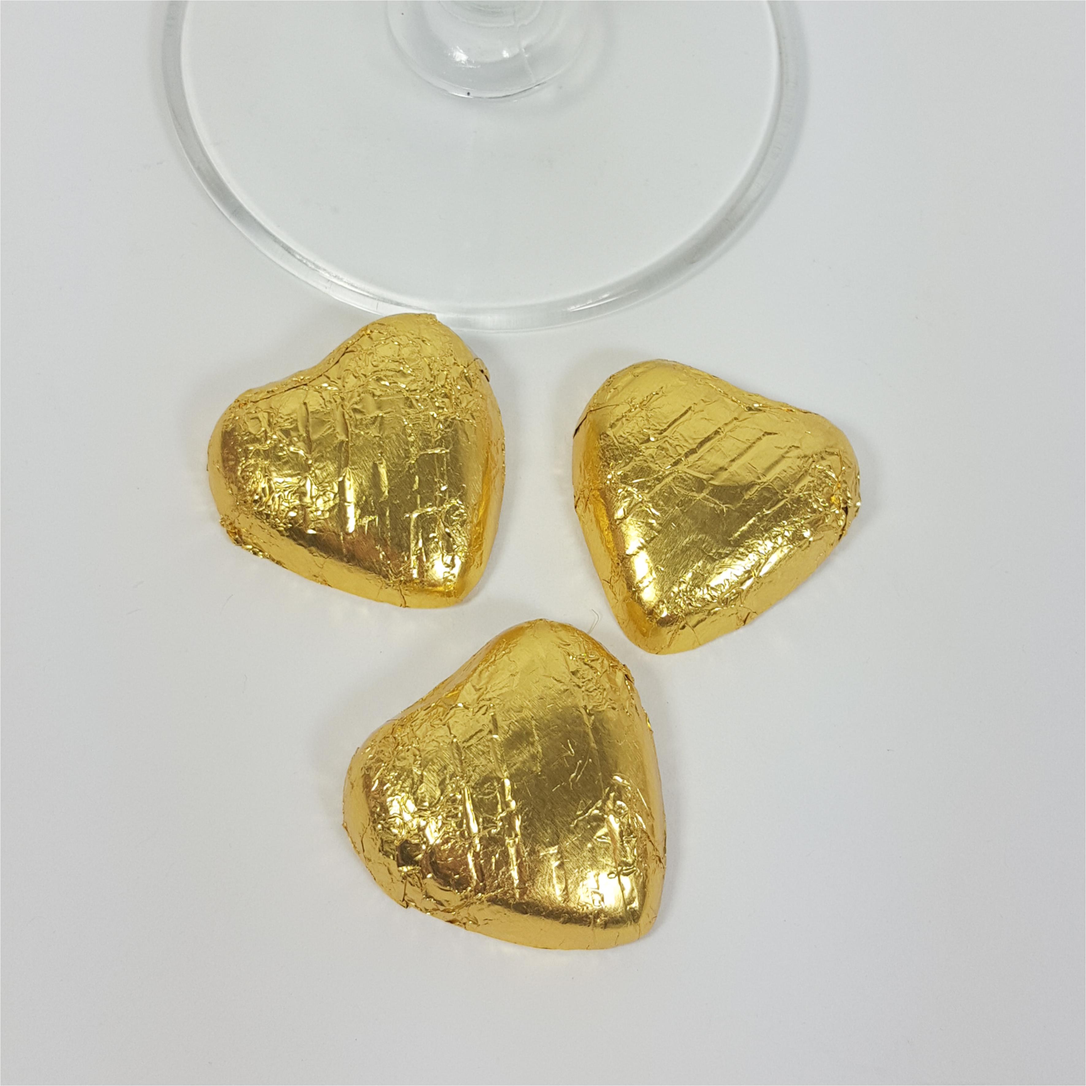Gold Chocolate Heart Favours