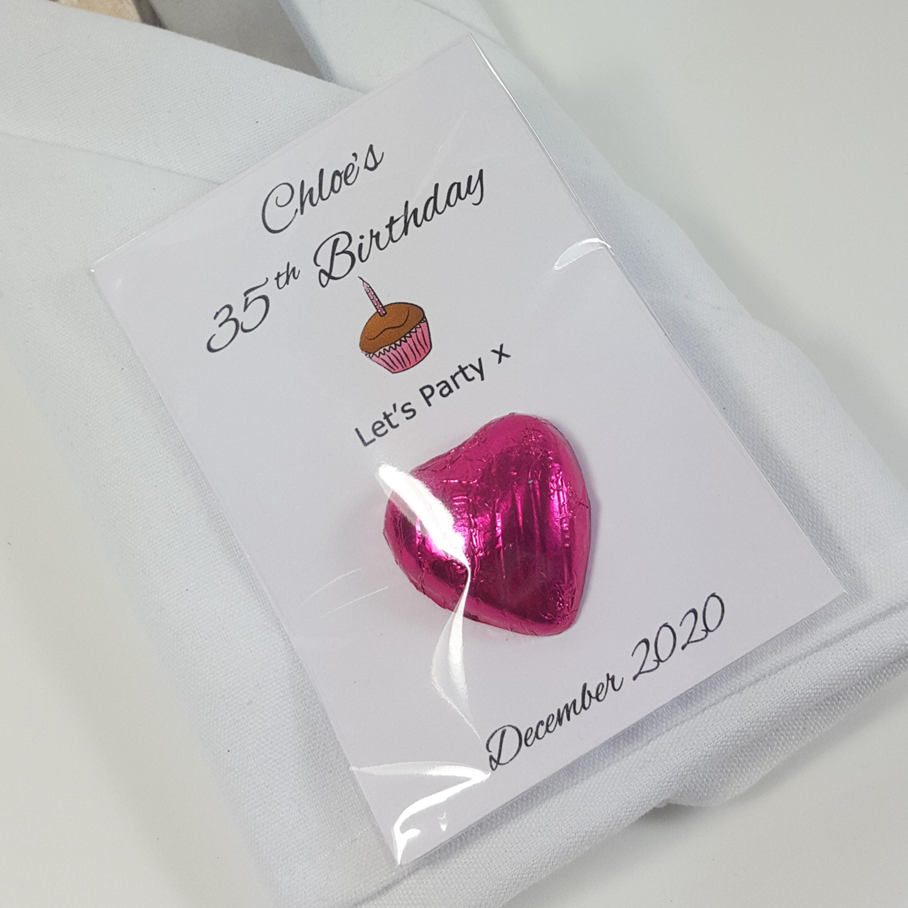 Birthday Party Favours Chocolate hearts