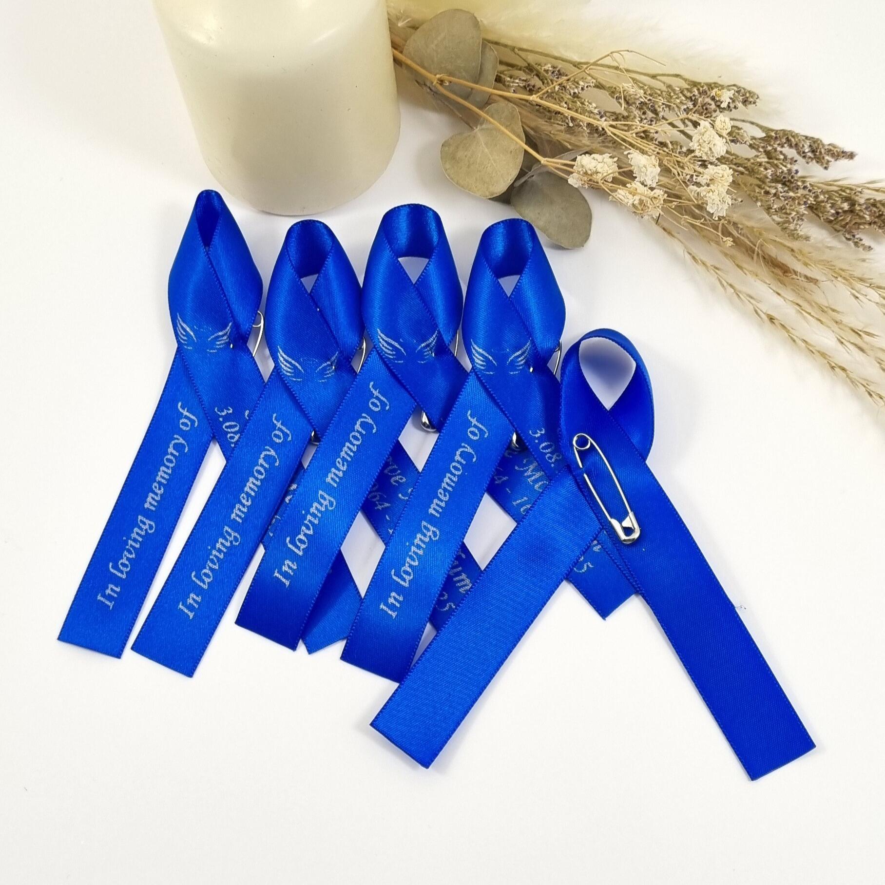 Blue Ribbon Memory Any Artwork - Blue Memorial Ribbons - Or Choose Your Colour ...