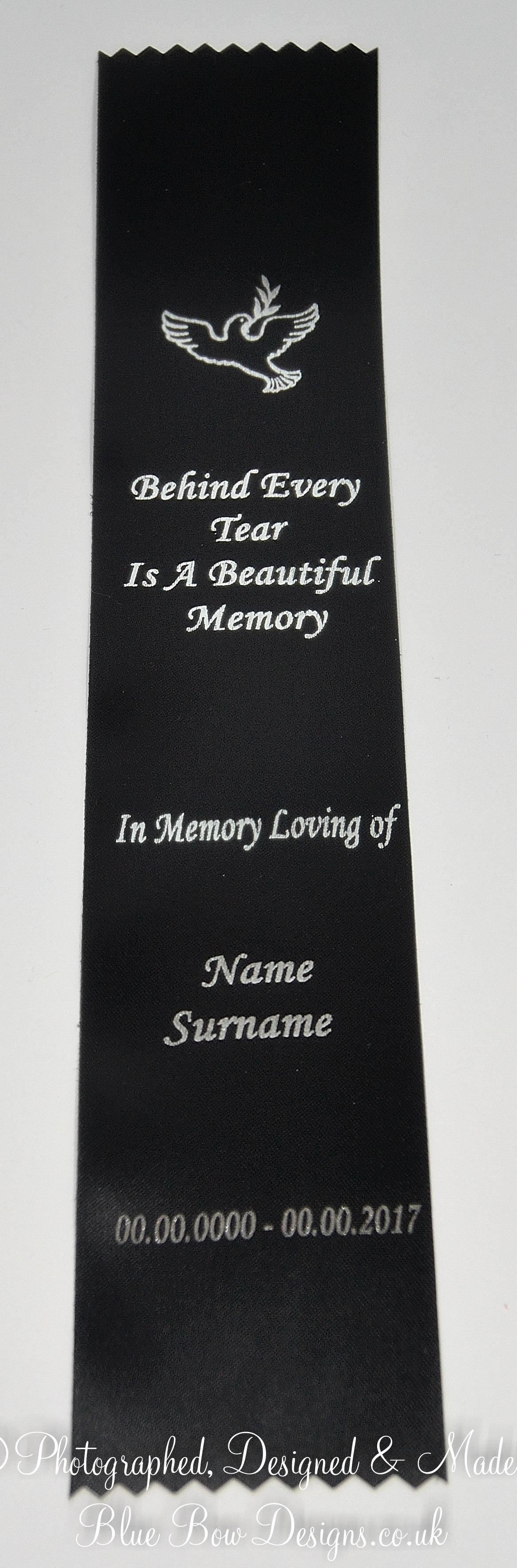 Black and gold funeral memorial bookmark