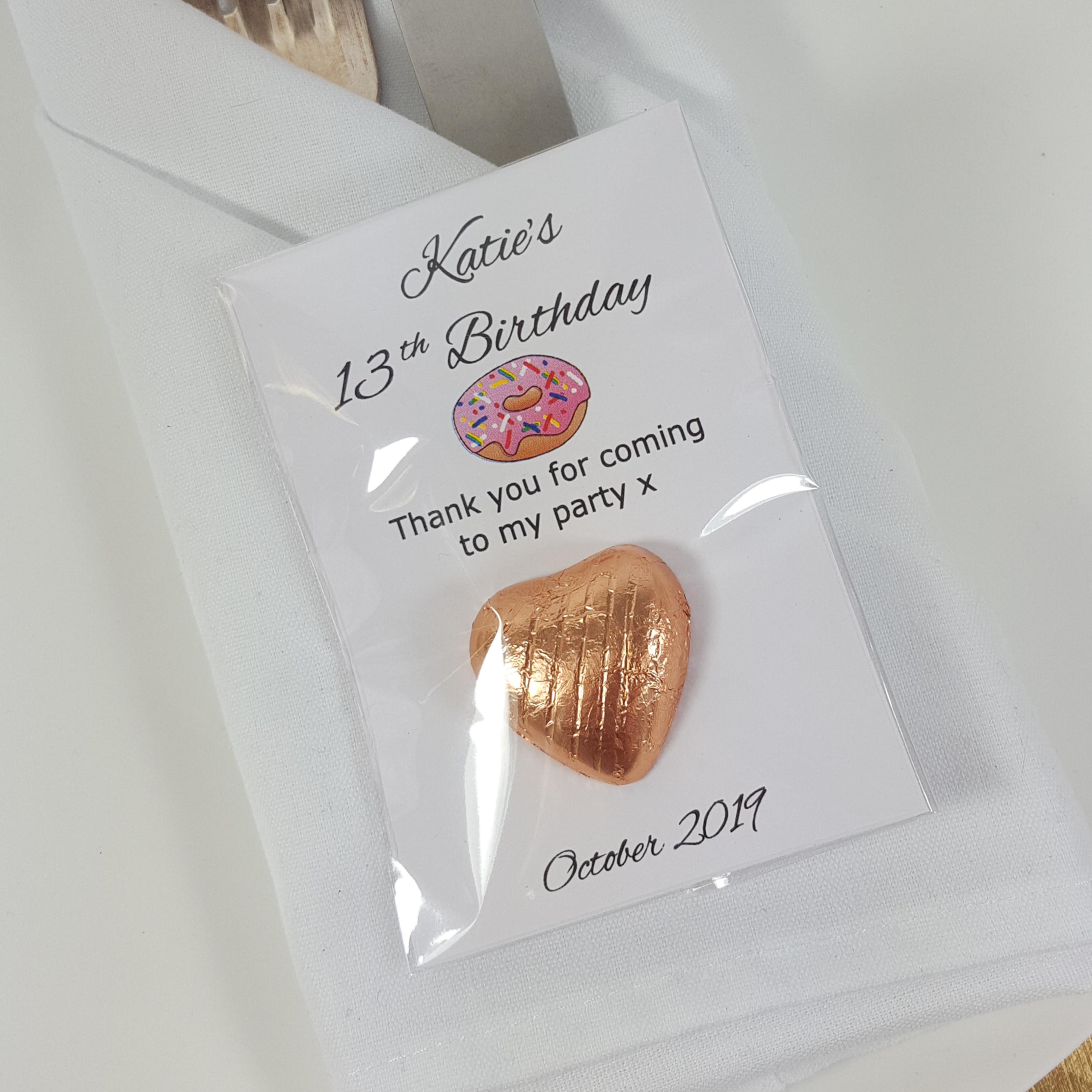 Personalised doughnut favours