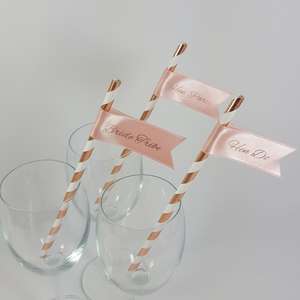 Light Peach and rose gold print Hen Party Flags
