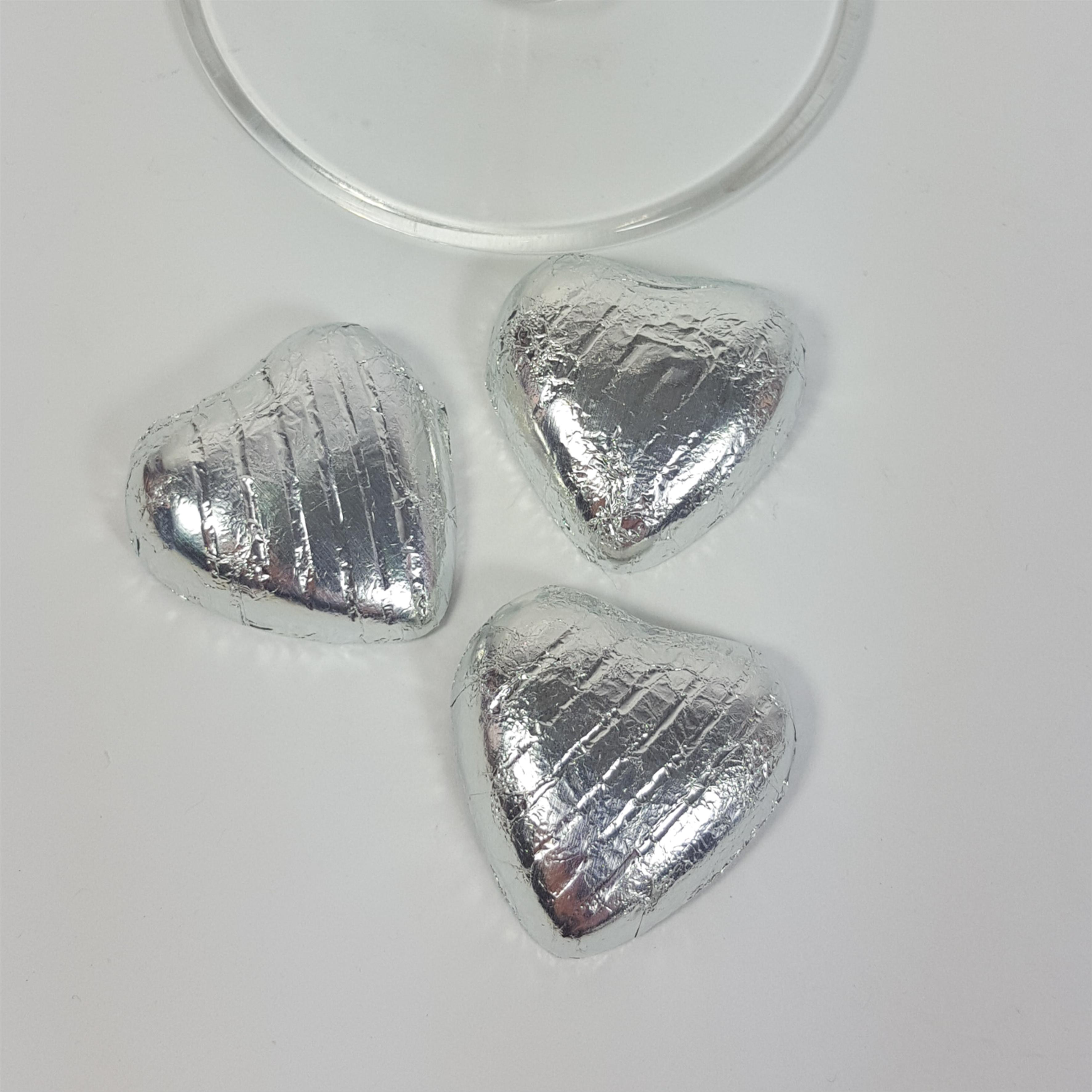 Silver Chocolate Heart Favours