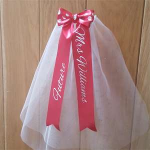 Red Spotty Bow Hen Party Veil