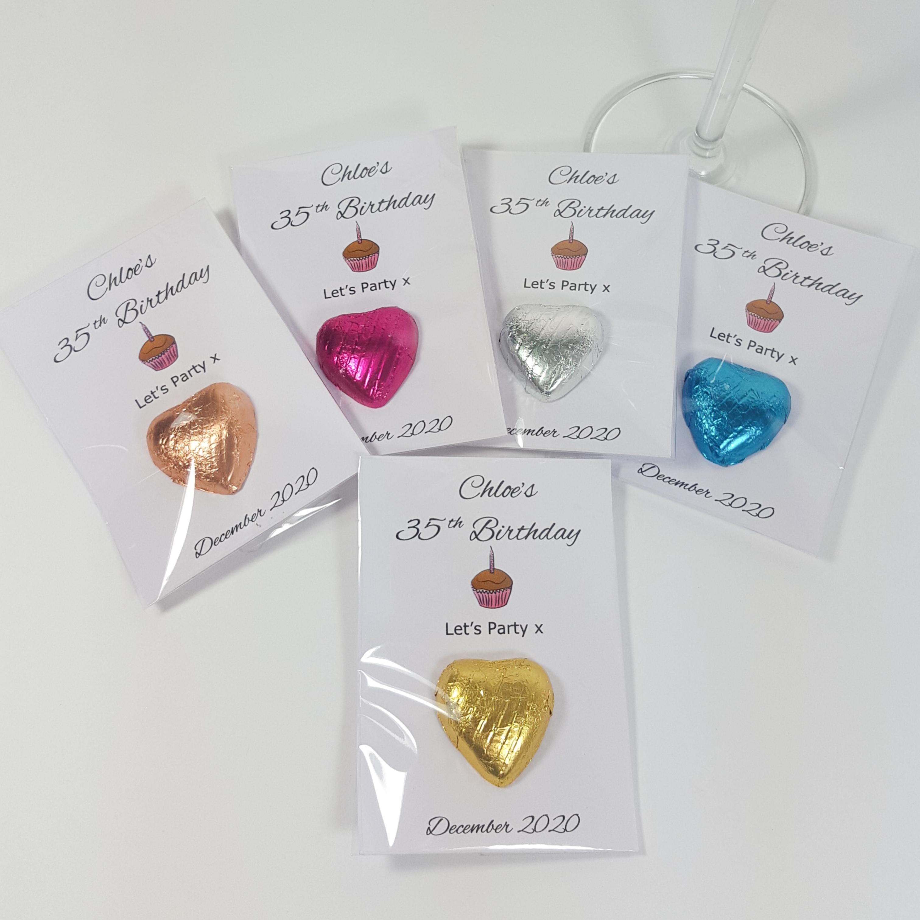 Birthday Party Favours Chocolate hearts