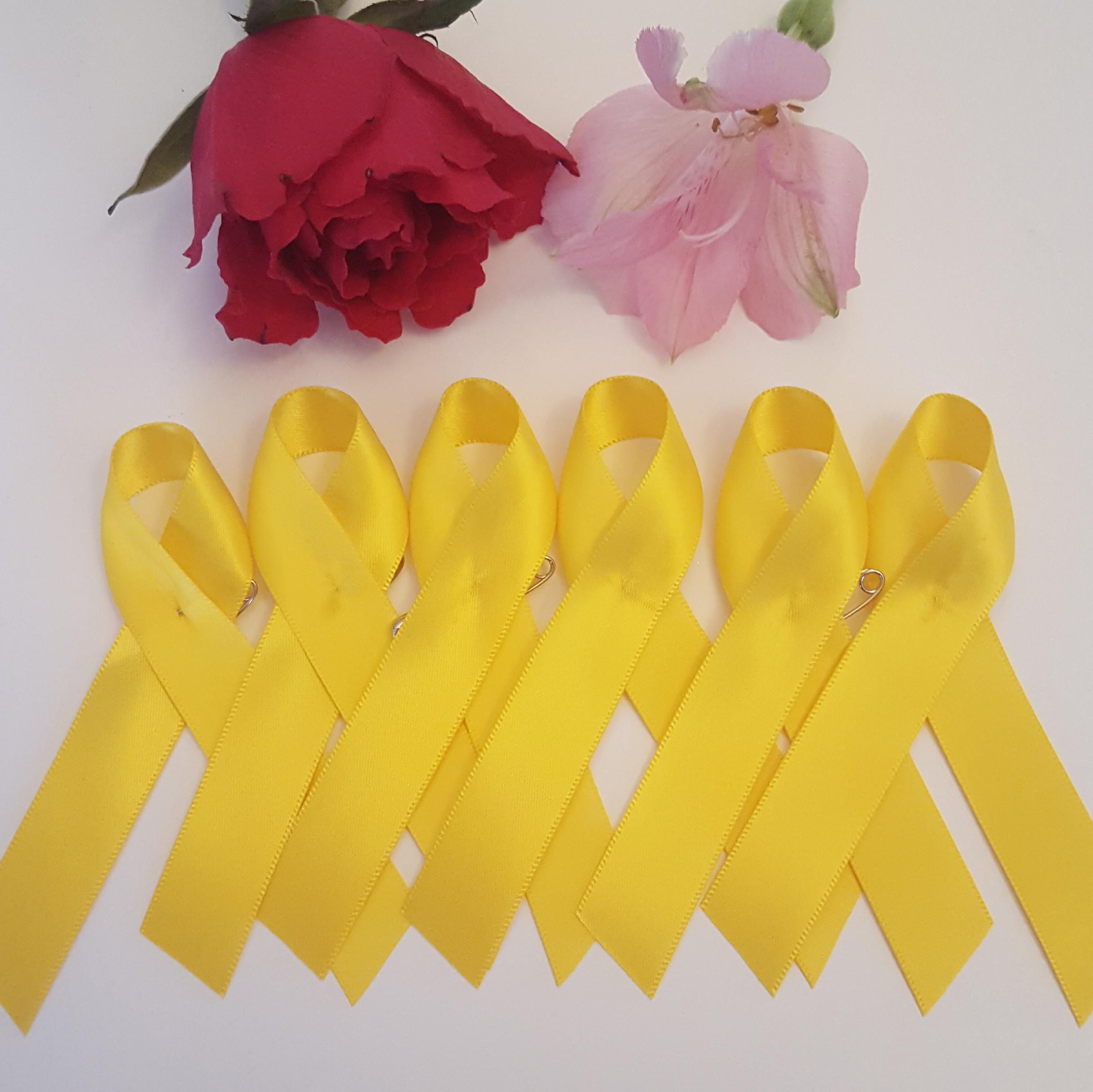 Yellow Awareness ribbons