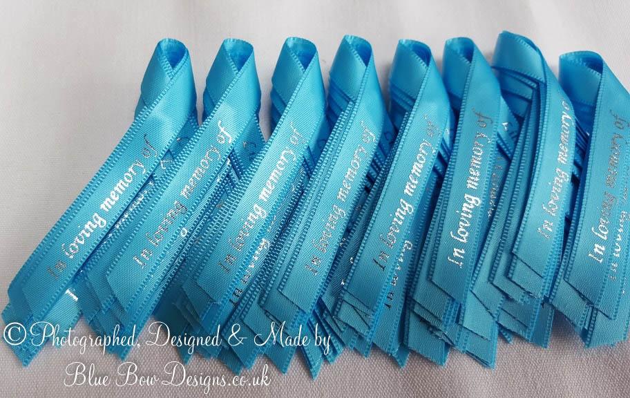 Tropical sea blue and silver 10 mm memorial ribbons