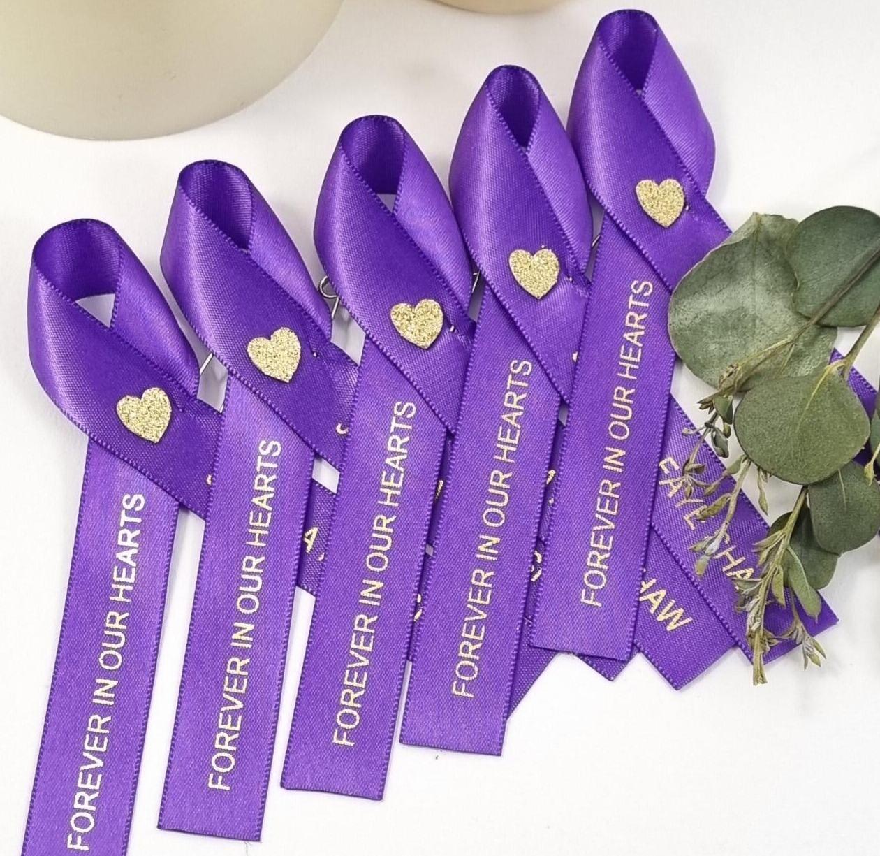 Purple Cancer Ribbon, Awareness Ribbons (No Personalization) - Pack of 10