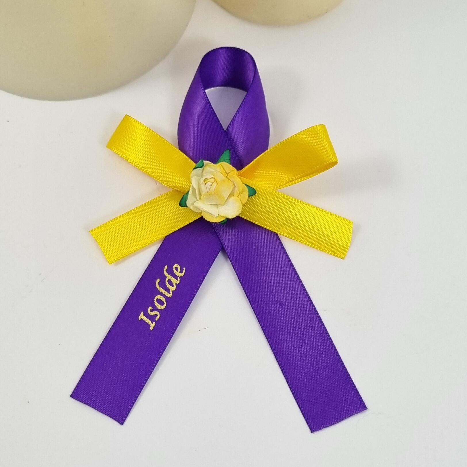 Bow and Single Loop Memorial Ribbon Made With Two Ribbons And Paper Tea ...