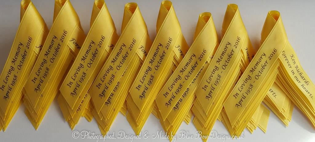Yellow memorial ribbons