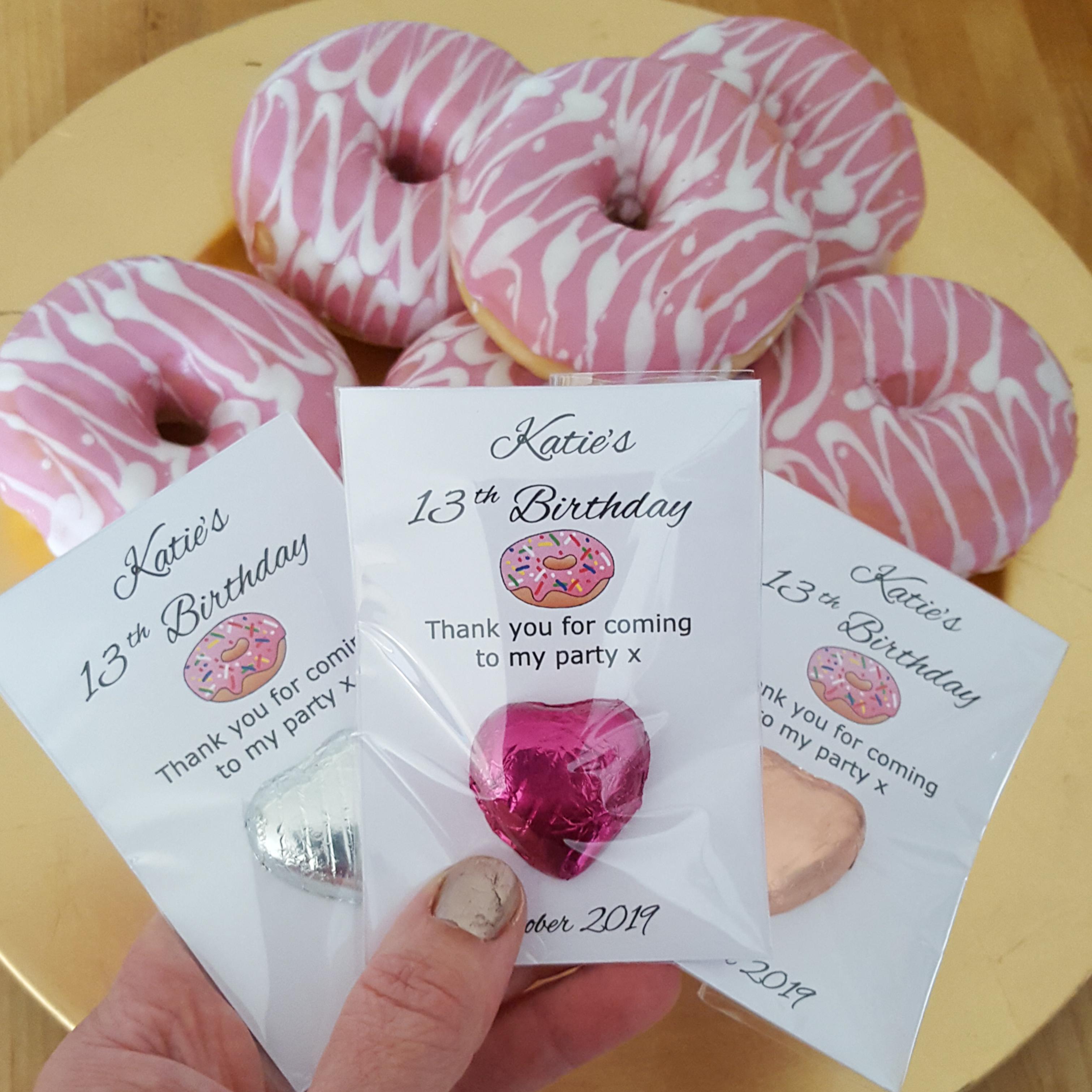 Personalised doughnut favours