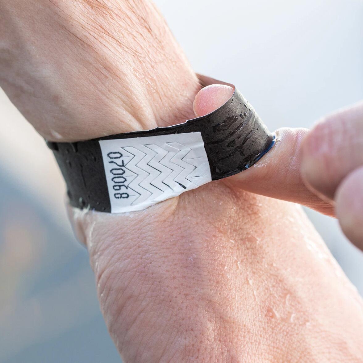 Tyvek festival wristband waterproof and tear resistant