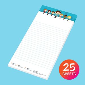 25 Sheet DL sized small notepad dekspad company logo printed