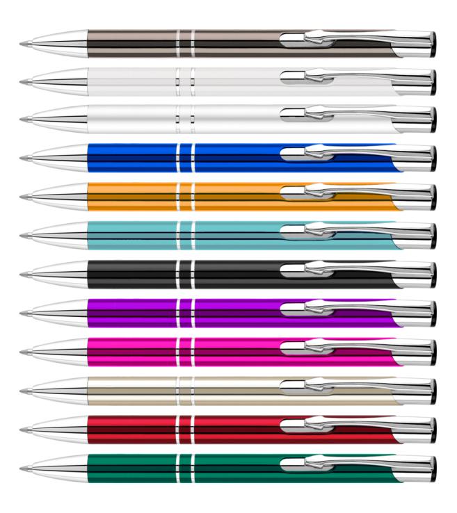 2 Ring Aluminium Pens Anodised colour pen barrel choice
