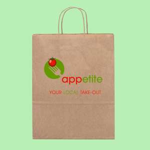 Custom logo printed take out A4 bag
