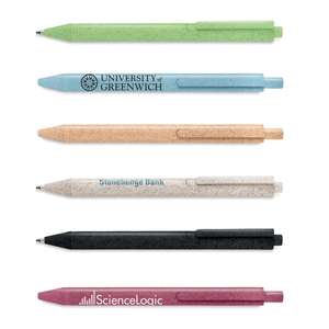 Eco recycled wheat printed pens