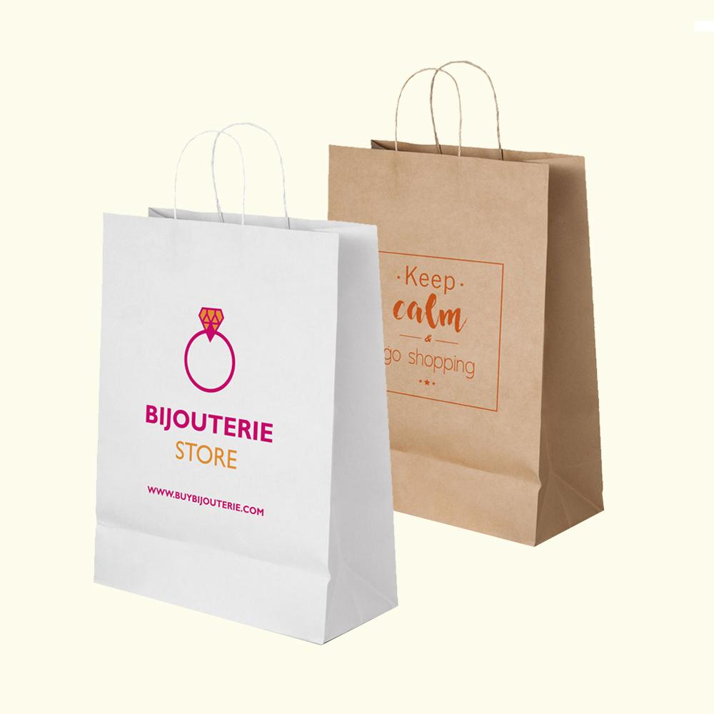 Giveaway logo printed kraft paper bags