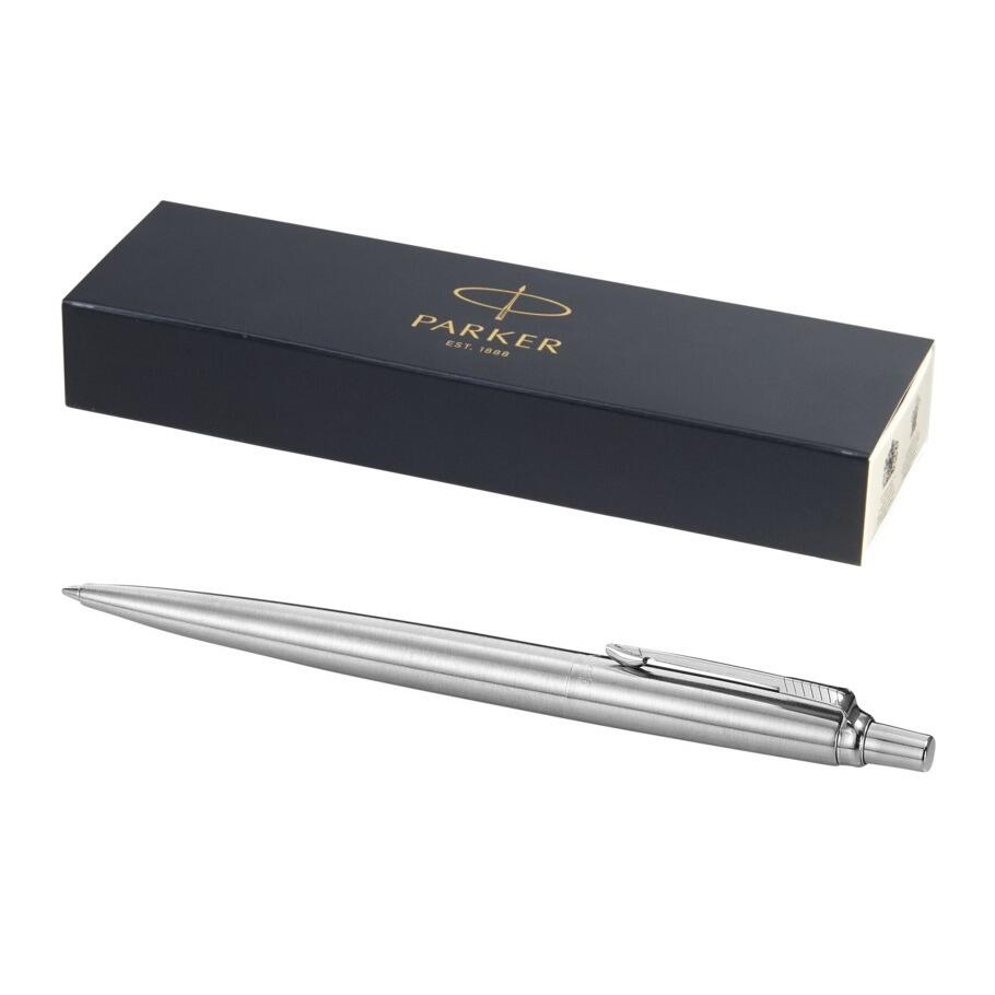 Parker Jotter stainless steel ballpoint pen, blue ink