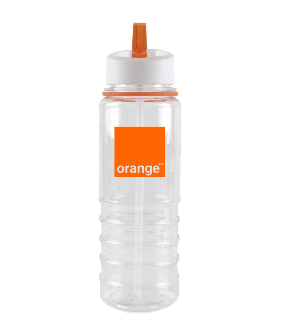 800ml clear bottle with contrast straw