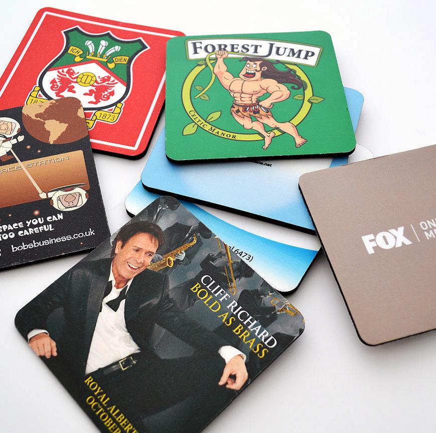 Promotional square coaster with your logo and design