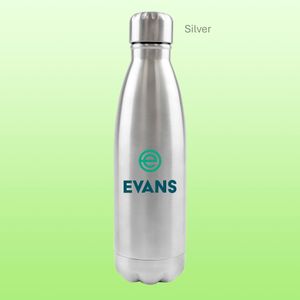 Silver custom logo printed promotional advertising marketing bottle