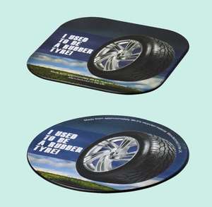 Full colour printed recycled tyre coasters