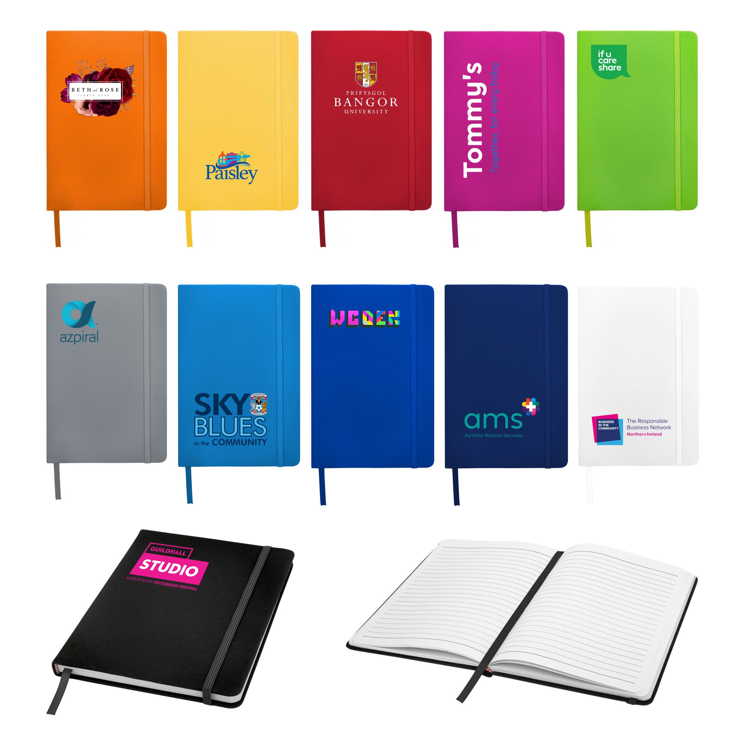 Note book colours, green, cyan, mangenta notebook