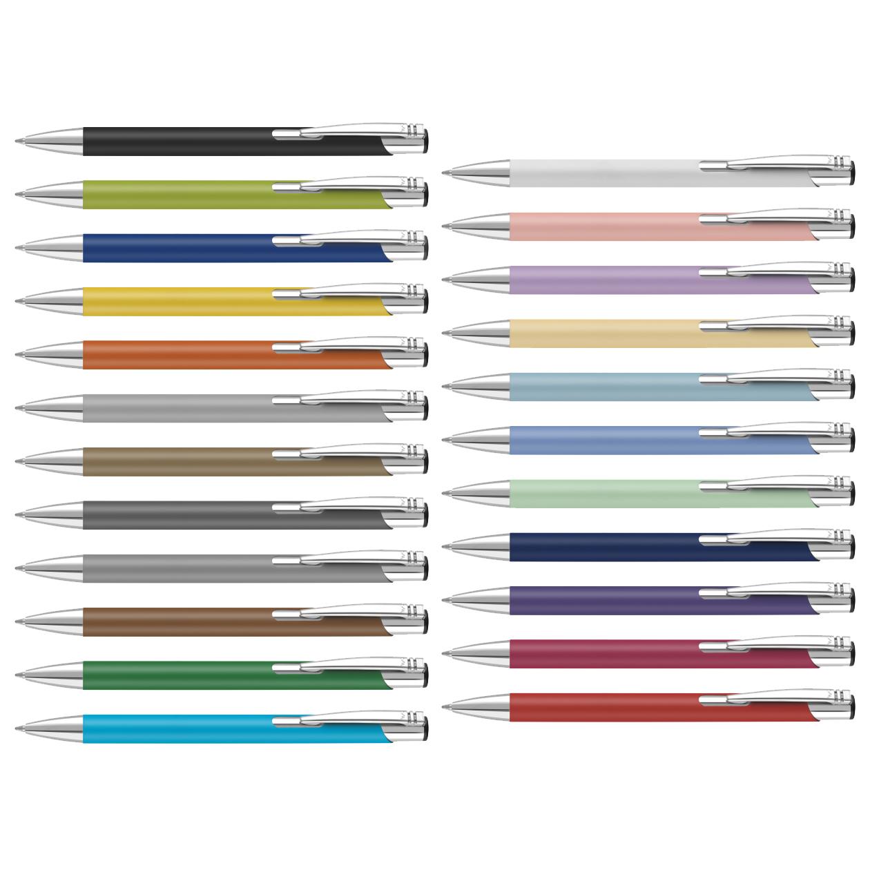 Soft touch metal pen colour choice