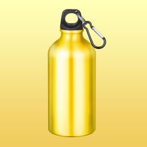 Yellow coloured metal custom logo printed aluminum Bottle