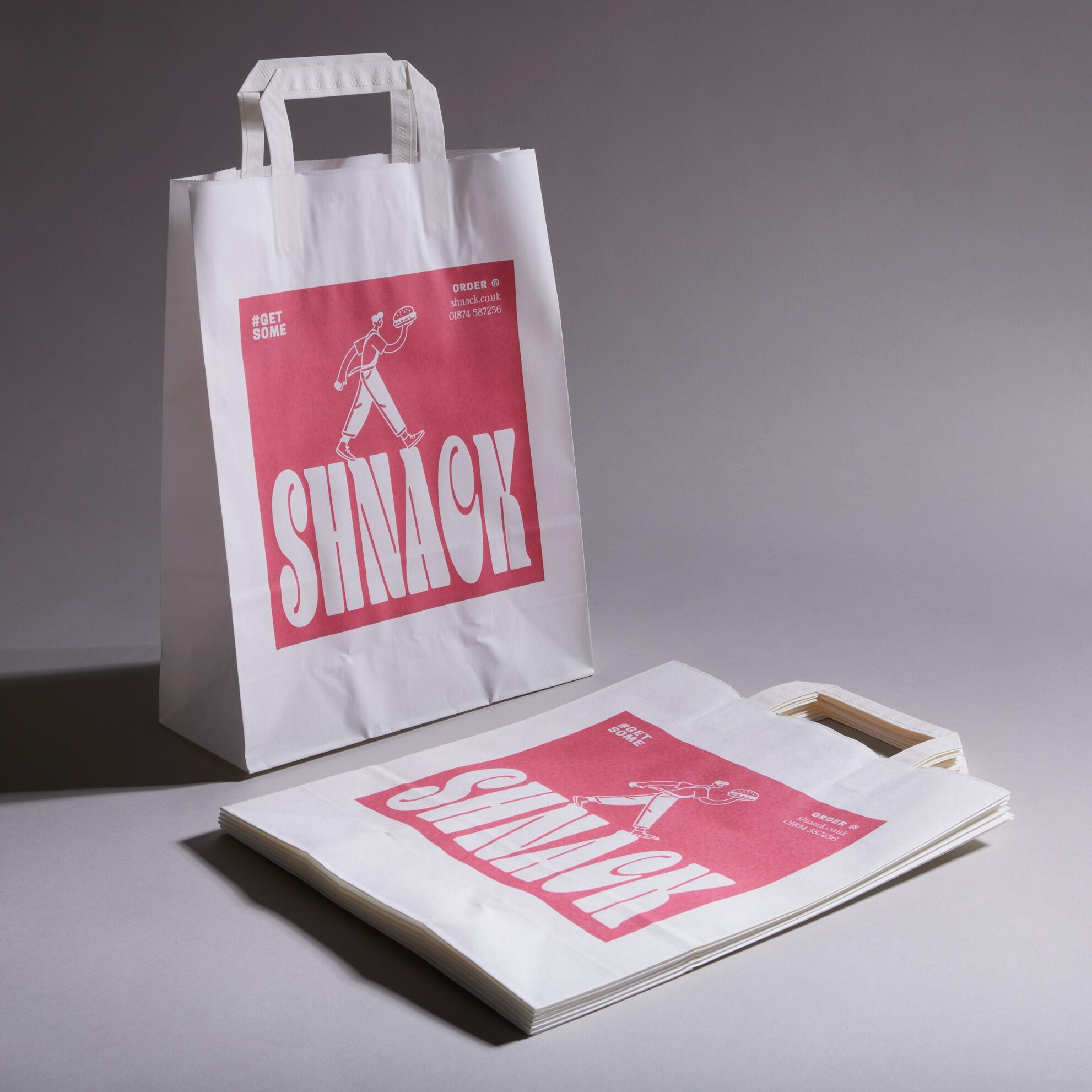 Custom logo printed full colour design your own paper kraft bag for events