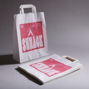 Custom logo printed full colour design your own paper kraft bag for events